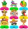 9 Pieces Cinco de Mayo Festival Honeycomb Centerpieces Table Decor, Mexican Fiesta Vibrant Cactus, Piñata, Taco and Sombrero Pattern Table Topper Ornaments Signs, Holiday Party Decorations